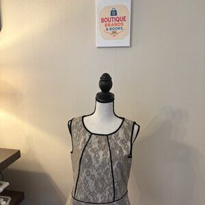 Anthropologie Weston Wear  Womens Sleeveless Lace Overlay Peplum Top Medium